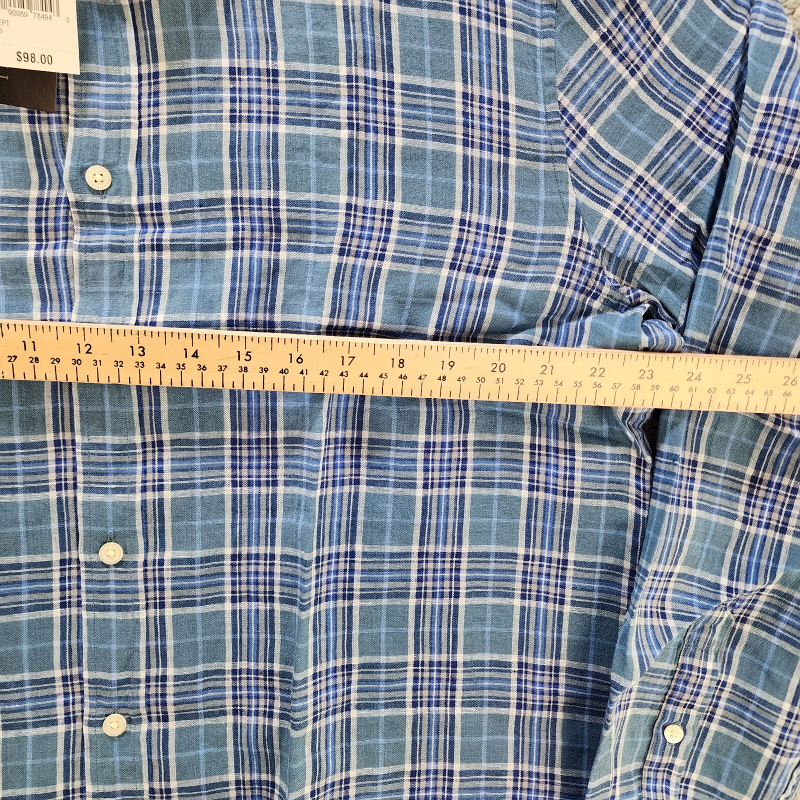 The Men's Store at Bloomingdale's Linen Button Up Shirt Men's XL Blue