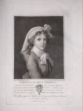Elisabeth Vigée Le Brun Folo Tofanelli stampa antica autoritratto ritratto
