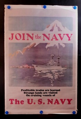 Vtg 1974 Join The Navy Poster 38