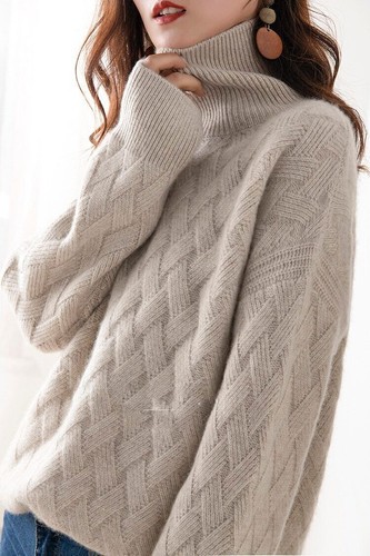 Maglione donna collo alto autunno e inverno maglione pigro sciolto e spesso - Foto 6 di 9