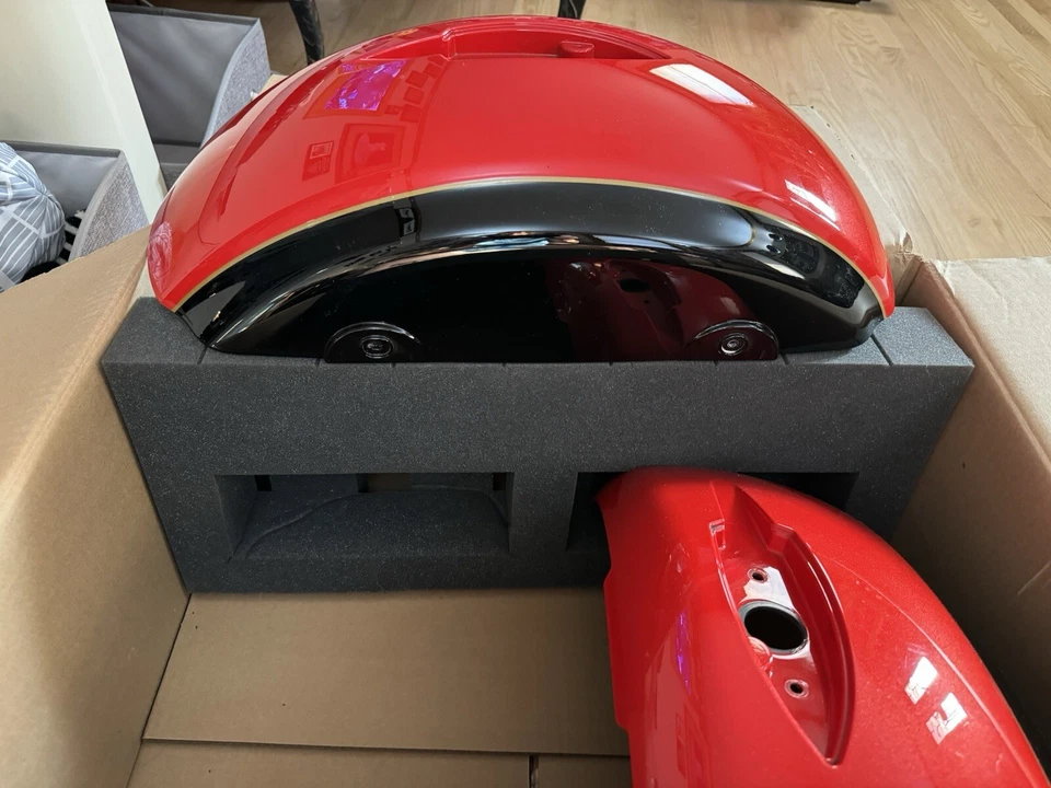 Indian Chieftain Limited 2017 bolsa de sillín tapas - rojo fuego salvaje/negro Foto 2 de 4