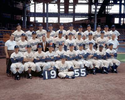1955 Brooklyn Dodgers Don Larsen Jackie Robinson Hodges Team Photo Print Poster