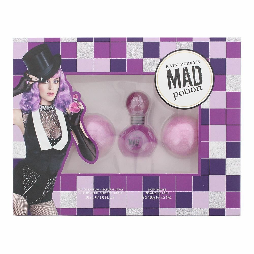 Katy Perrys Mad Potion 3PC Gift Set 1oz EDP Natural Spray - 2 Bath Bombs 6990₽