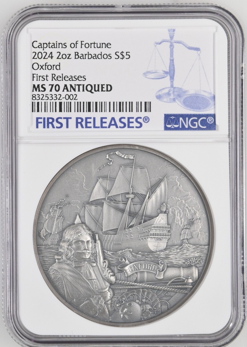 2024 Barbados Oxford Captains of Fortune 2 oz Silver Coin