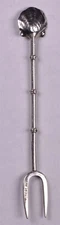 Sterling Oyster Motif Cocktail Hors Doeuvres Fork Pick