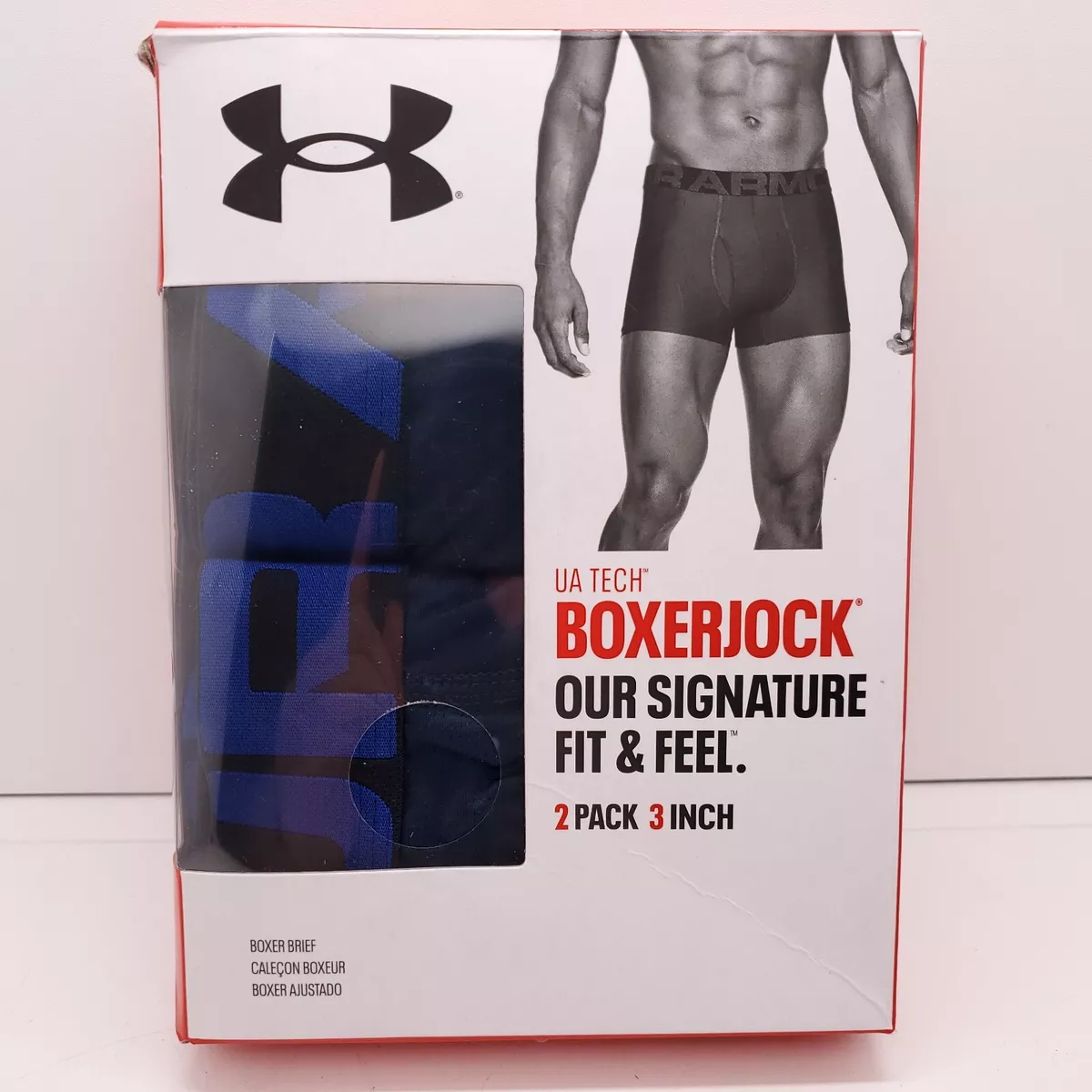 Under Armour Boxer Briefs Men's 5XL 54-56 Underwear Boxerjock 2 Pack, 3 UA