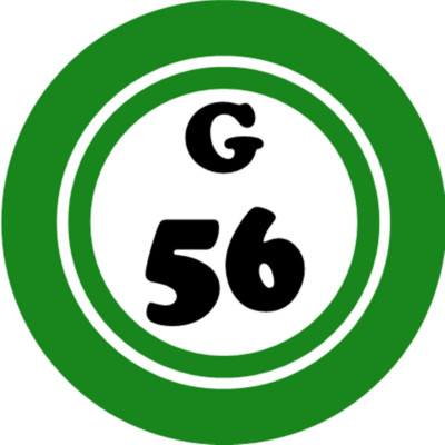 G 56 G56 Bingo Ball - 100 Pack Circle Stickers 3'' x 3''  Hobby Number Board Lucky
