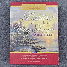 NKJV Thomas Kinkade "Lighting the Way Home" Family HOLY BIBLE Red Letter Edition