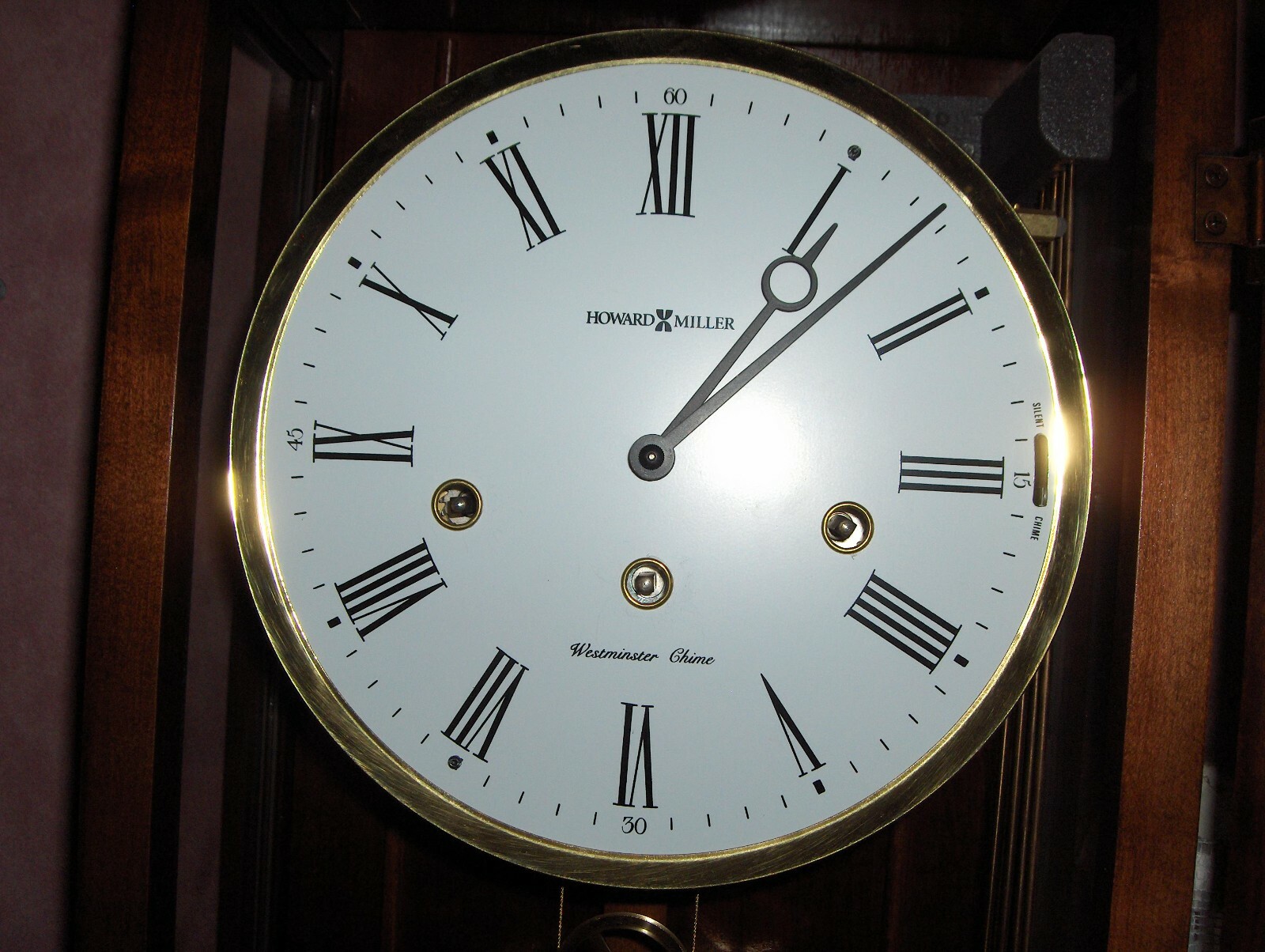 Howard Miller Milan Wall Clock Model 613212 Cherry Wood Cable Driven