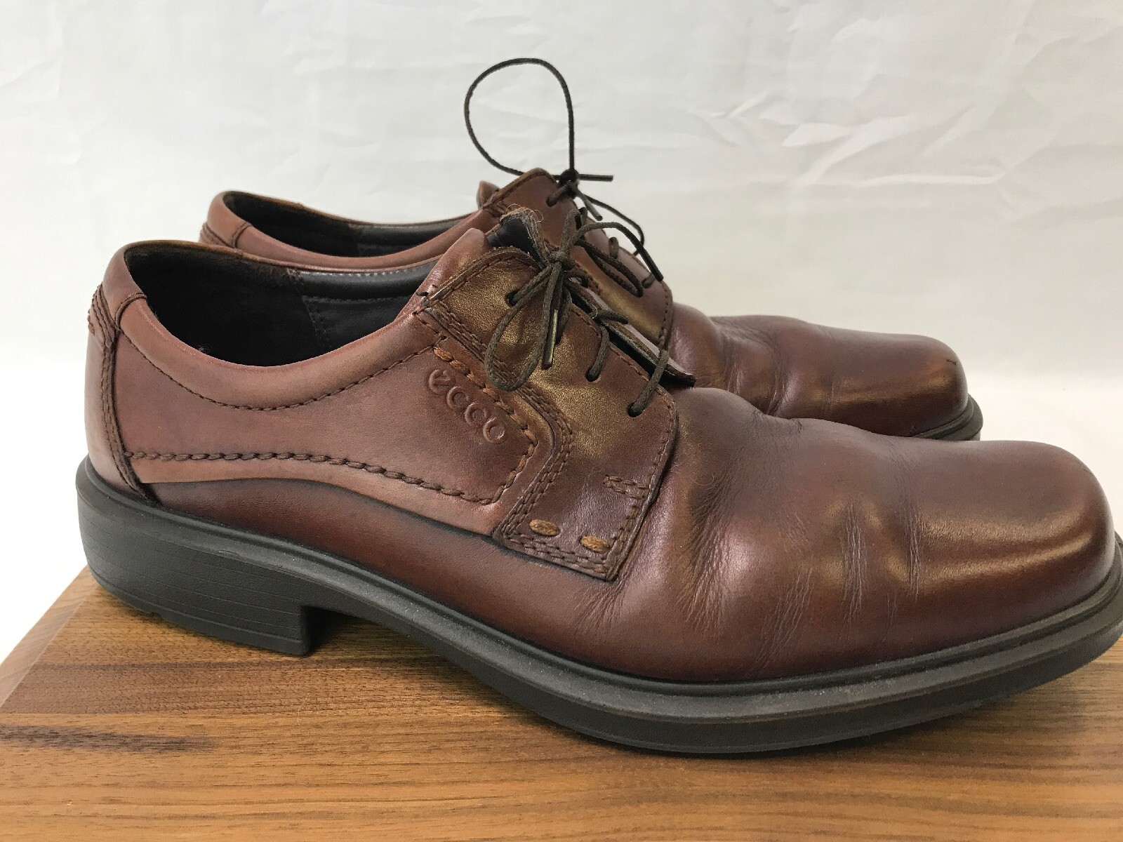 SAOLA Scarpe eleganti uomo Ecco in pelle marrone cognac 44 D 10 10 5 comode Oxford Berlino