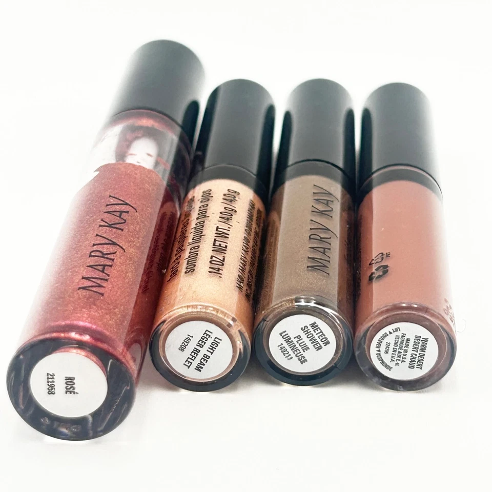 NUEVO EN CAJA CONJUNTO DE SOMBRAS DE OJOS LÍQUIDAS Mary Kay: haz de luz, lluvia de meteoros, desierto cálido y rosado Foto 3 de 4