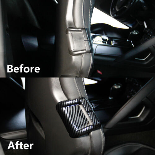 Carbon style seat belts brackets molding trim cover for Chevrolet Corvette C7 - Picture 4 of 5
