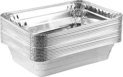 Disposable 2 LB Aluminum Takeout Tin Foil Baking Pans 6'' X 8'' X 2'' Inch Ba...
