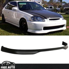 Fits 99-00 Honda Civic Ek Jdm T-r Front Bumper Lip Spoiler Bodykits Black - Pp