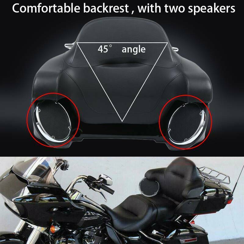 OUMURS King Rear Trunk 6.5" Speaker Pods For Harley Tour-Pak – Fits Road Glide, Electra Glide (14-23)