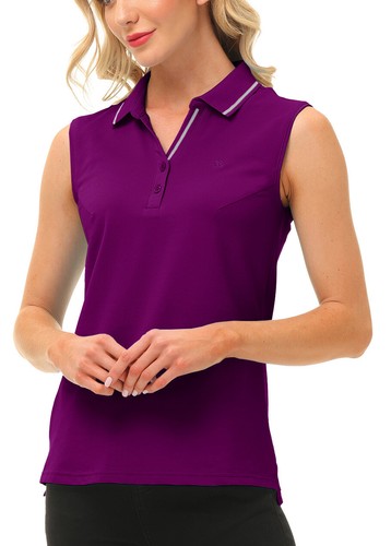 Women Button Golf Polo Gym Sleeveless Shirt T-shirt Casual Climbing Tennis Top - Picture 169 of 182