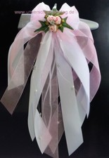 Kirchenschmuck Kirchbankschleife Stuhlschleife Hochzeit KS0017 weiss rosa