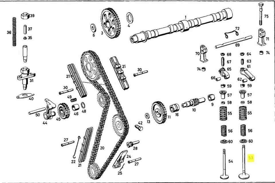 Válvulas de admisión Mercedes, Juego de 4, Nuevo OEM M121 Gas W110 W120 W121 R121 Foto 3 de 3