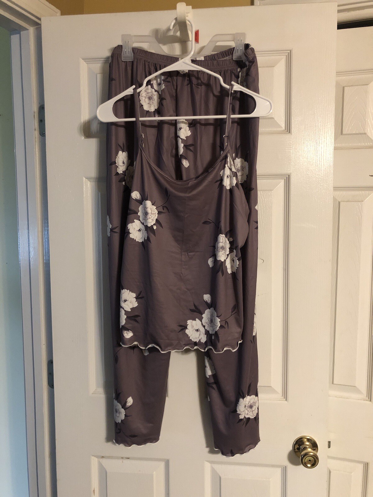 Spaghetti Strap Pajama Set with Drawstring Pants NWOT Size L/XL-image