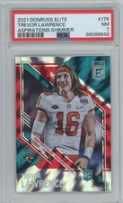 TREVOR LAWRENCE 2021 Donruss Elite Aspirations SHIMMER #176 ROOKIE RC PSA 7