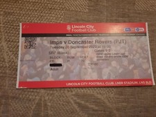 Lincoln City V Doncaster Rovers PJT football Ticket 2022/23