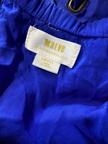 Maeve Elseby Lace Up Midi Blue Sleeveless Dress Linen Blend S - Picture 7 of 9