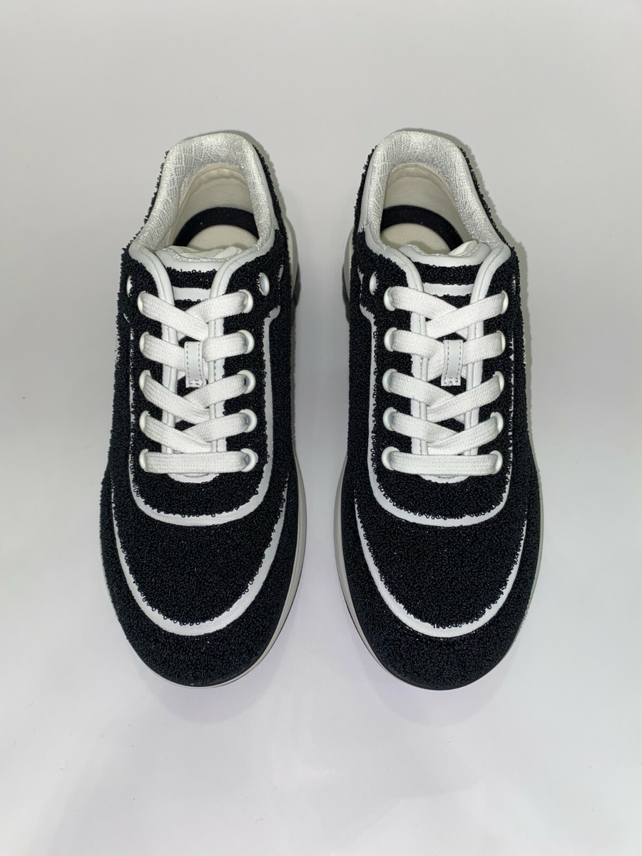 CHANEL BLACK WHITE TRAINERS SNEAKERS 35 | eBay