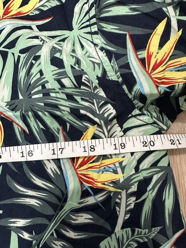 Camicia uomo hawaiana taglia S Livergy 100% cotone uccellino del paradiso foglia di palma spiaggia - Foto 4 di 5