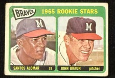 Click to enlarge Braves 1965 Rookie Stars (Santos Alomar / John Braun)