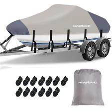 20-22ft Waterproof Boat Cover Trailerable Fishing V-Hull Runabout UV Resistant