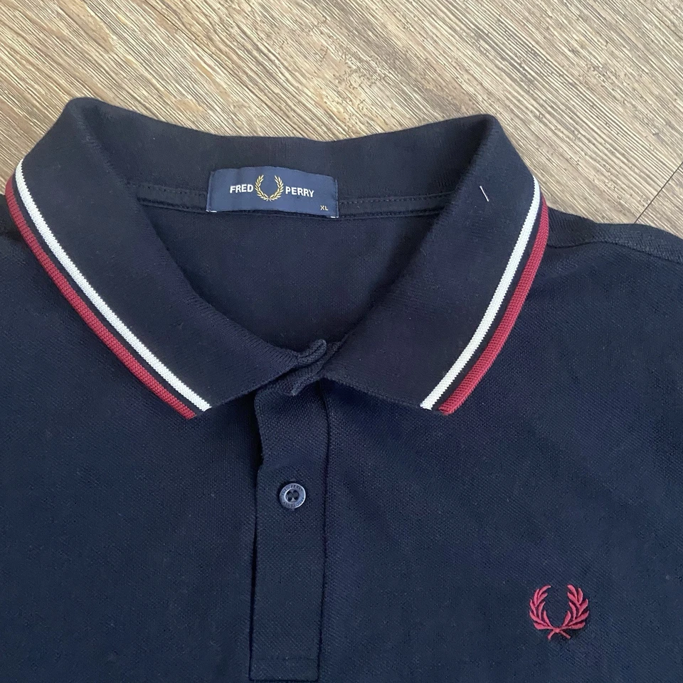 Polo Fred Perry M3600 Azul Marino Ska Mod Scooter Informal Terrazas Pieles Para Hombres XL Foto 2 de 4