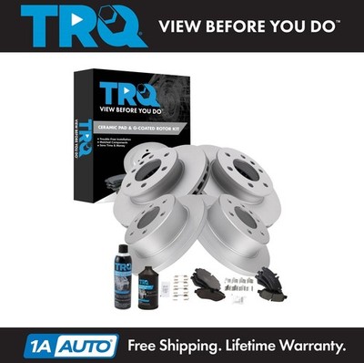 TRQ Front & Rear Ceramic Brake Pad & Coated Rotor Kit with Fluids for Sprinter