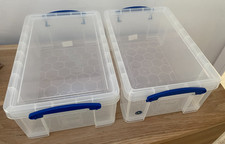 2 x Really Useful Plastic Storage Box 9L with Lid
