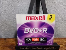 SEALED NEW Maxell 3 Pack DVD R - Up to 16X 4.7GB Write Once Single Sided Discs