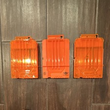 NERF N-Strike Elite 6-Dart Magazines/Clips Orange Lot of 3