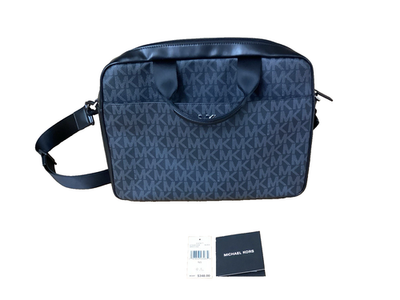 Michael Kors 87S5SEVA4B Unisex Black Monogram Everett Briefcase | eBay