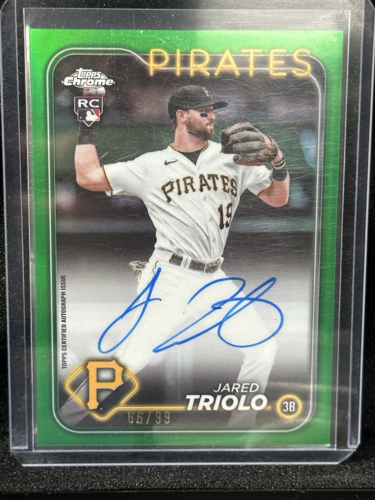 2024 Topps Chrome - Rookie Autographs Jared Triolo #RA-JTR Green /99 (AU, RC)
