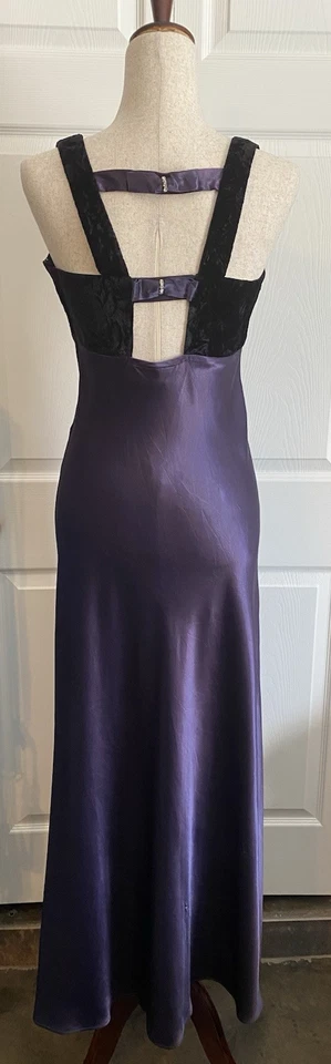 Sexy Vestido Vintage Steppin’ Out Para Mujer Terciopelo Negro Púrpura Años 90’s Y2K Babydoll Foto 4 de 4
