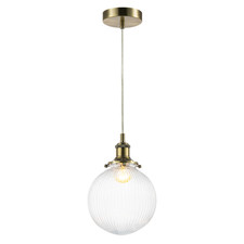 Traditional Vintage Lantern Pendant Light in Antique Brass with Glass Shade b...