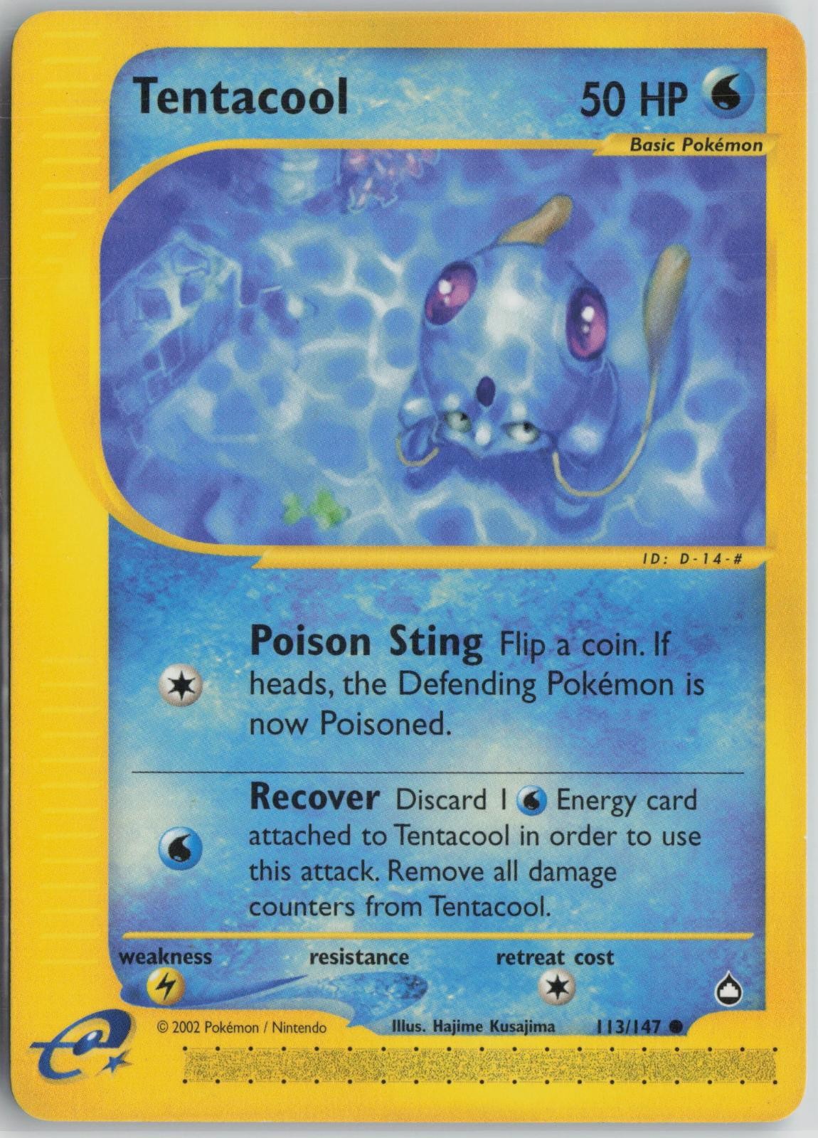 Tentacool 113/147 Common Aquapolis Pokemon Lightly Played