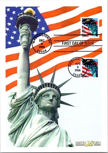 Dr Jim Stamps Maximum Card American Flag Liberty Pair First Class Fdc