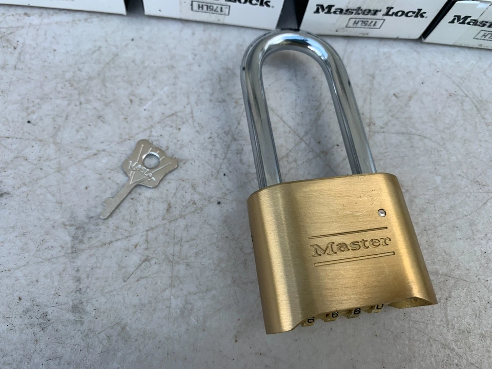 5 Pack Master Lock 175LH Resettable Solid Brass Padlock Combination New - Image 3 of 4