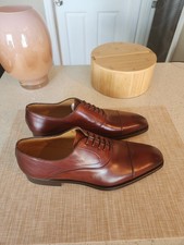 Magnanni Tosi Oxford Cognac Leather Lace-Up Lined Men's Dress Shoes Size 12