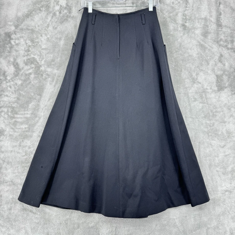 Vintage Liz Claiborne Skirt 4 Wool A Line Pleated Modest Pockets Lined Career - Image 2 of 4