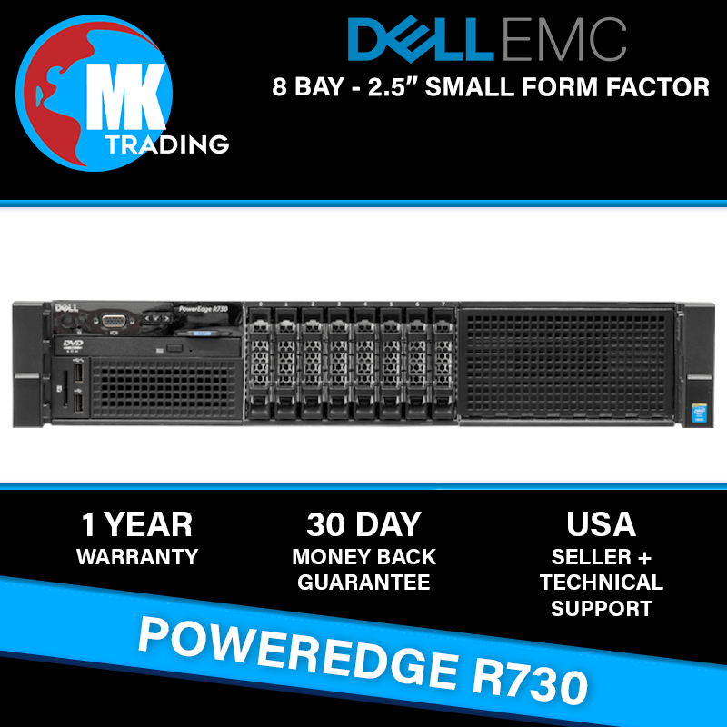Dell PowerEdge R730 8B SFF 2U Server -V1- Choose CPUs/RAM/Drives