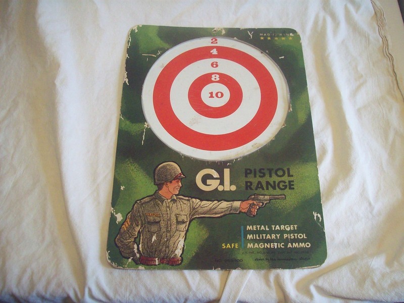 Vintage G.I. Pistol Range Target Magnetic Ammo. Magic Wand. 1965