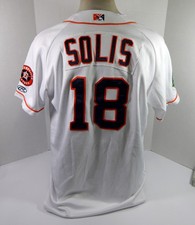 2017 Greeneville Astros Jairo Solis #18 Game Used White Jersey 48 080