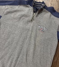 Vintage 90s Karl Kani Jeans Sweatshirt L Hip Hop Streetwear Quarter Zip 2pac