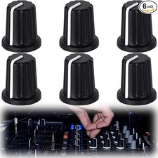 6pcs 6mm Knurled Shaft Potentiometer Knob Black, Electric Guitar Volume Knobs Pl