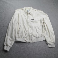 Vintage Members Only Iconic Racer Jacket Men Size 44 White Full Zip Windbreaker